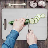 Titanium Stainless Steel Cutting Board – 304 Food Grade Thickened Double-Sided Chopping Board for Kitchen, Fruit & Meat  Adomoo